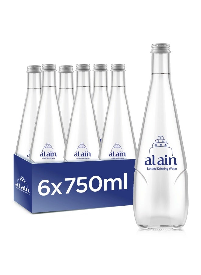Al Ain Still Water Glass Bottles 750ml (Piece of 6) – Premium Natural Mineral Water